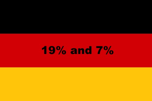 German VAT rates. Germany has two VAT rates. The standard level being 19% and the reduced sales tax rate on 7%.