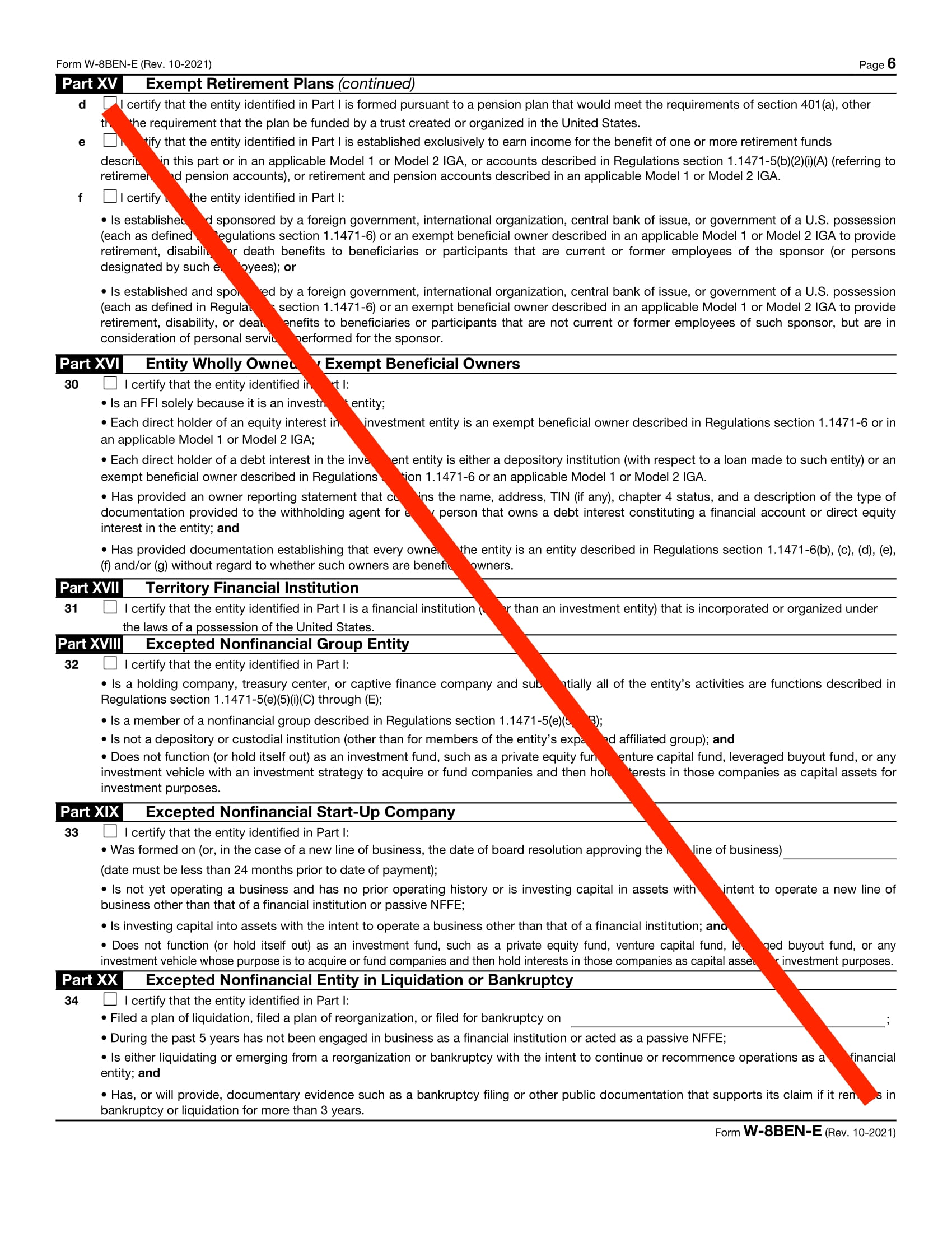 How do I fill out Form W-8BEN-E? (Page 6)