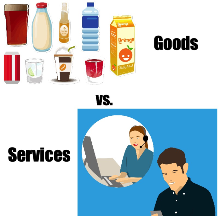 What is the difference between goods and services? Accounting